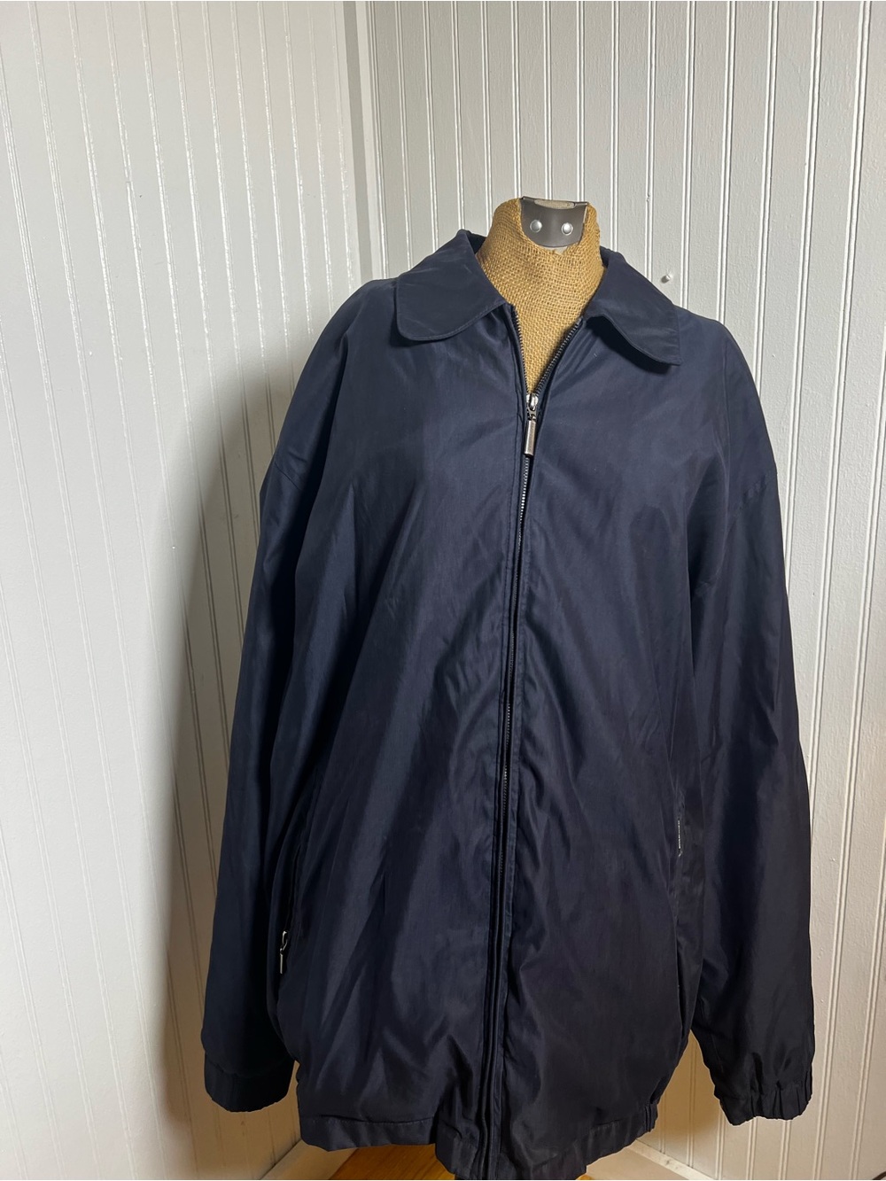 Men's Navy Zip-Front weatherproof Jacket